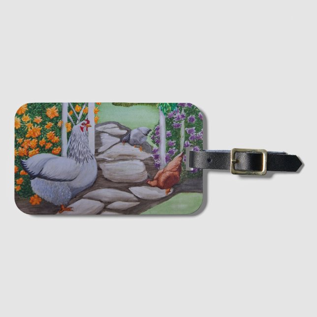 Etiqueta De Bagagem Happy Chicken Park (Frente Horizontal)