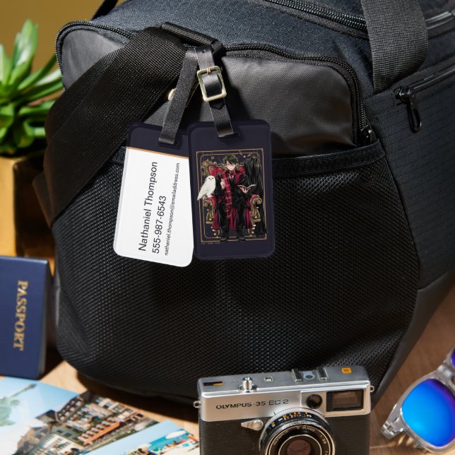 Etiqueta De Bagagem HARRY POTTER™ | Anime HARRY POTTER™ Sentado (Frente e verso)