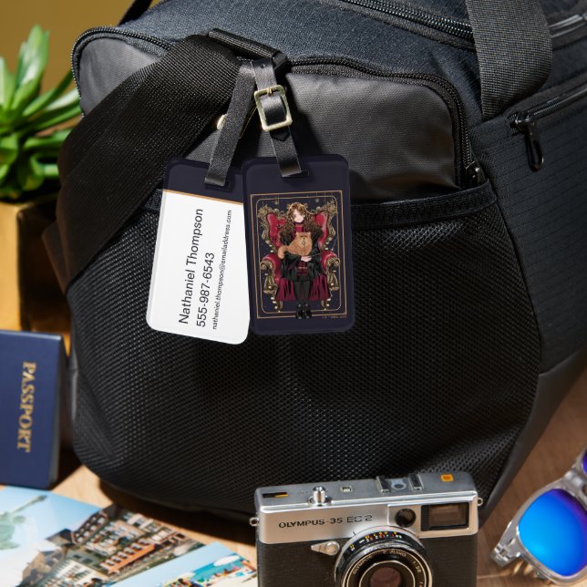 Etiqueta De Bagagem HARRY POTTER™ | Anime Hermione Granger Sentado (Frente e verso)