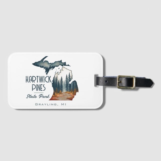 Etiqueta De Bagagem Hartwick Pines State Park Souvenir Gift (Frente Horizontal)