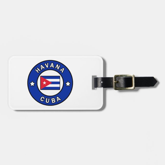 Etiqueta De Bagagem Havana Cuba (Frente Horizontal)