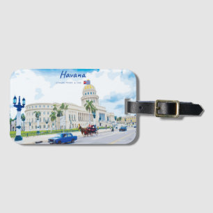 Etiqueta De Bagagem Havana, Cuba - Alma Clássica Vintage