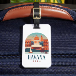 Etiqueta De Bagagem Havana Cuba Vintage - Viagem mínima retrô