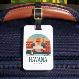 Etiqueta De Bagagem Havana Cuba Vintage - Viagem mínima retrô