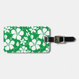 ETIQUETA DE BAGAGEM HAWAIIAN HULA (HIBISCUS) TAG VERDE LUGAGEM