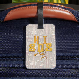 Etiqueta De Bagagem Hawaiian Paddleman e Tapa