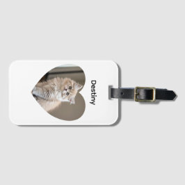 Etiqueta De Bagagem Heart-Shaped Cat Design