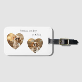 Etiqueta De Bagagem Heart-Shaped Dog Design – “Happiness on Four Paws”