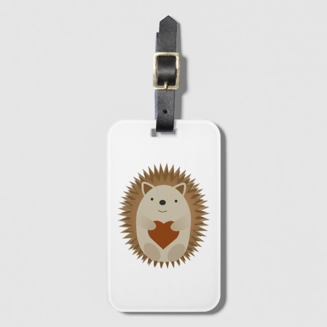 Etiqueta De Bagagem Hedgehog Heart (Frente Vertical)