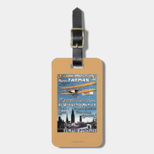 Etiqueta De Bagagem Henry Farman voa o poster do Promo do homem de vô