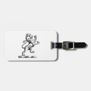 Etiqueta De Bagagem Heraldic Lion Crest Emblem