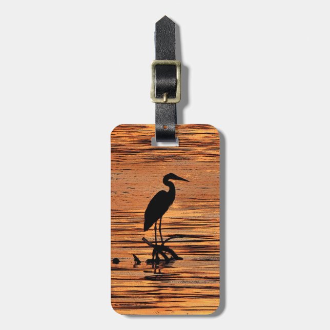 Etiqueta De Bagagem Heron no Sunset (Frente Vertical)