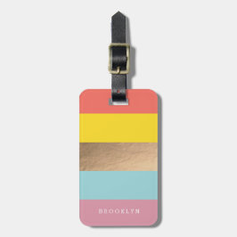 Etiqueta De Bagagem Heues Brilhantes Personalizados e Faux Dourados