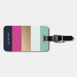 Etiqueta De Bagagem Heues Brilhantes Personalizados e Faux Dourados