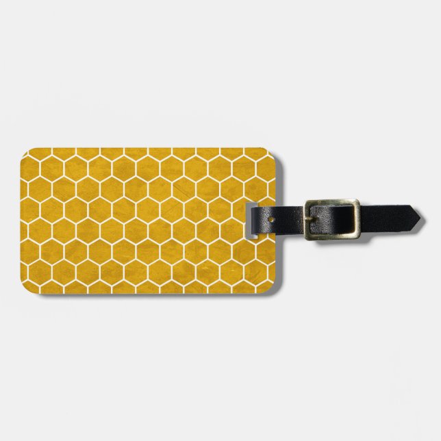 Etiqueta De Bagagem Hexagonal Hexagonal Amarelo (Frente Horizontal)