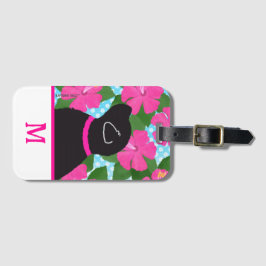 Etiqueta De Bagagem Hibiscus Island Black Dog Luhole Tag