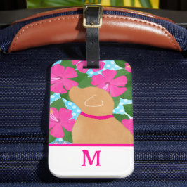 Etiqueta De Bagagem Hibiscus Island Yellow Dog Luhole Tag
