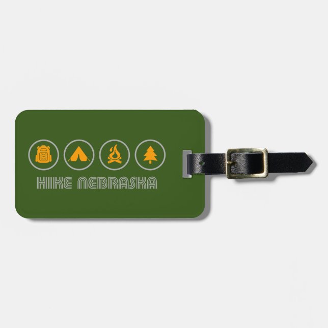 Etiqueta De Bagagem Hike Nebraska (Frente Horizontal)