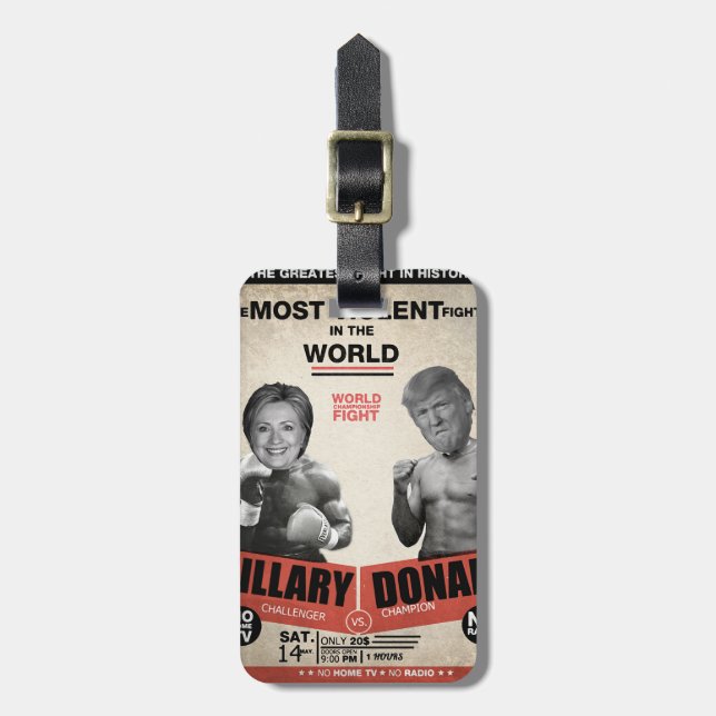 Etiqueta De Bagagem Hillary Clinton vs. Donald Trump 2016 (Frente Vertical)