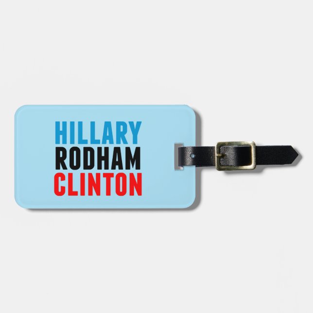 Etiqueta De Bagagem Hillary Rodham Clinton (Frente Horizontal)