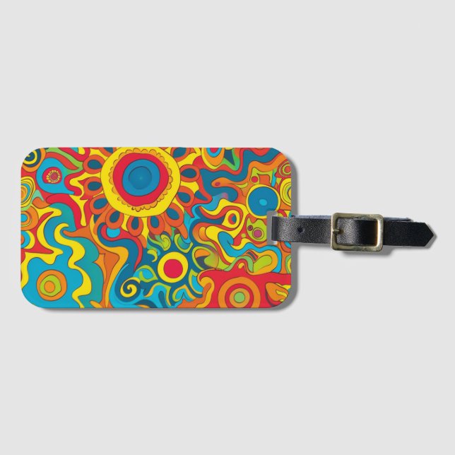 Etiqueta de Bagagem Hippie (Frente Horizontal)