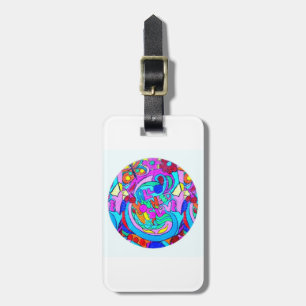 Etiqueta De Bagagem Hippie groovy ama Thunder_Cove