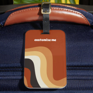 Etiqueta De Bagagem Hippie Laranja Vazio dos anos 70 Personalizado