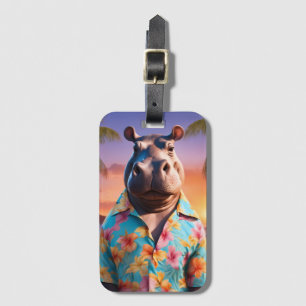 Etiqueta De Bagagem Hippopotamus Holiday