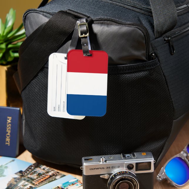 Etiqueta De Bagagem Holanda Flag Souvenir Modern (Frente e Verso)