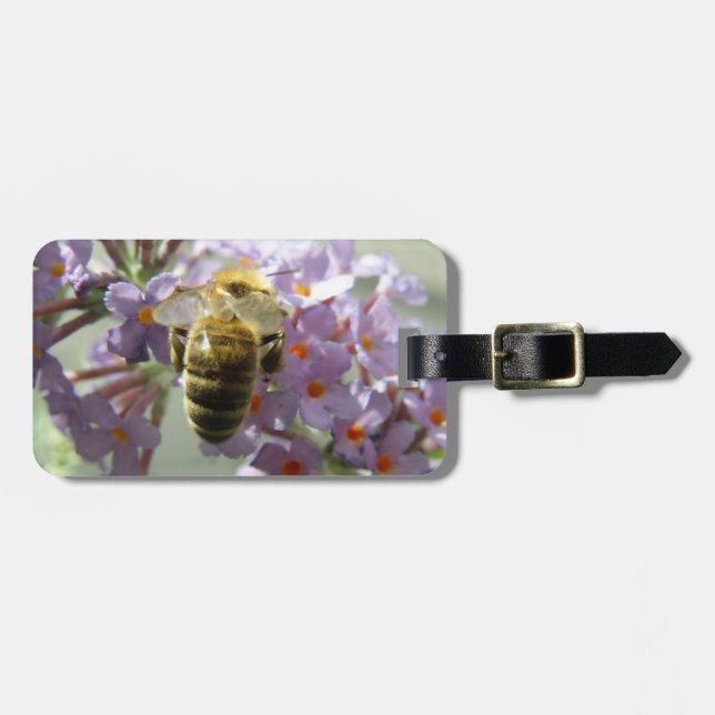 Etiqueta De Bagagem Honeybee Buddleia Flowers (Frente Horizontal)