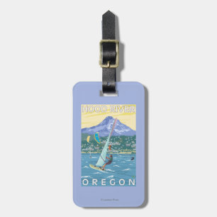 Etiqueta De Bagagem Hood River, surfistas de ORWind & pensionistas do