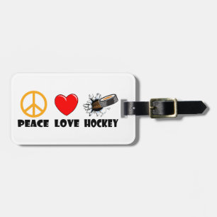 Etiqueta De Bagagem Hóquei do amor da paz