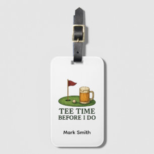 Etiqueta De Bagagem Hora da Tee de Golfe Antes de Fazer o Golfe Festa