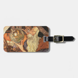 Etiqueta De Bagagem Hora Pai Antiquada de Ano Novo