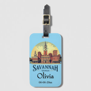 Etiqueta De Bagagem Horizonte de Savannah Geórgia