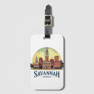 Etiqueta De Bagagem Horizonte de Savannah Geórgia