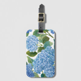 Etiqueta De Bagagem Hortênsias Azuis | Belo Arbusto Floral