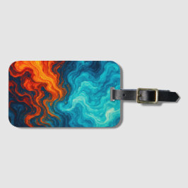 Etiqueta De Bagagem Hot and Cold - Vibrant Colors Abstract Art