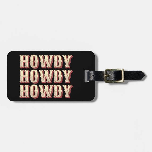 Etiqueta De Bagagem Howdy Howdy Howdy (Frente Horizontal)