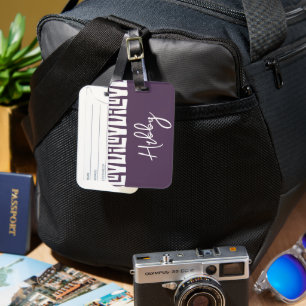 Etiqueta De Bagagem Hubby Tribal African Plum Purple MR