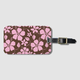 ETIQUETA DE BAGAGEM HULA HAVAIANA (HIBÍSCUS) MARROM/ROSA