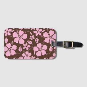 ETIQUETA DE BAGAGEM HULA HAVAIANA (HIBÍSCUS) MARROM/ROSA