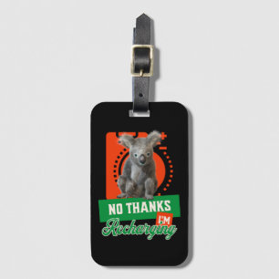 Etiqueta De Bagagem Humor de Koala Introvertido Recarregando o Humor