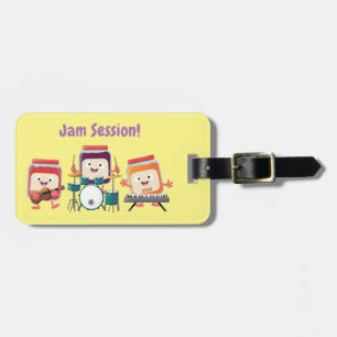 Etiqueta De Bagagem Humor de músico de cartoon de sessão de geleia