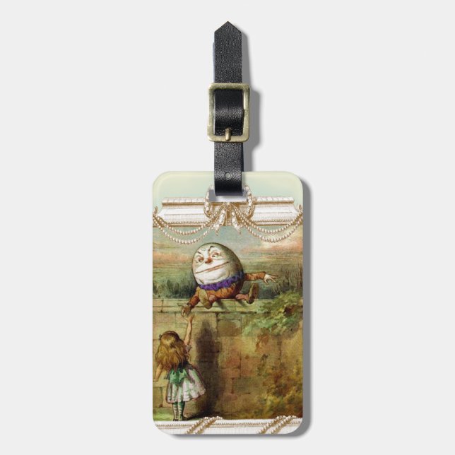 Etiqueta De Bagagem Humpt Dumpty e Alice (Frente Vertical)