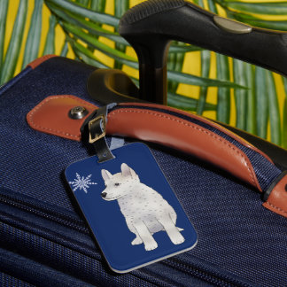 Etiqueta De Bagagem Hund mit Schneeflocke