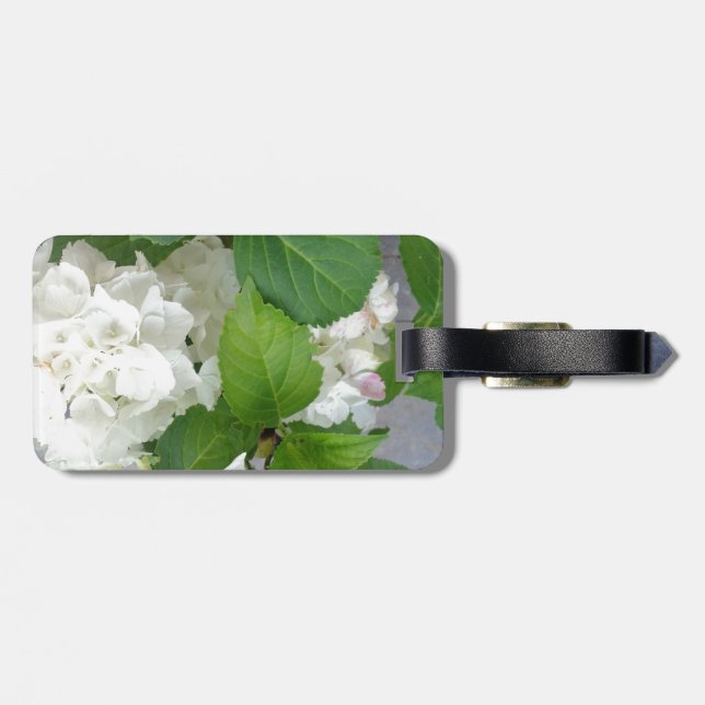 Etiqueta De Bagagem Hydrangea Fllower Green Nature Jardins (Traseira Horizontal)