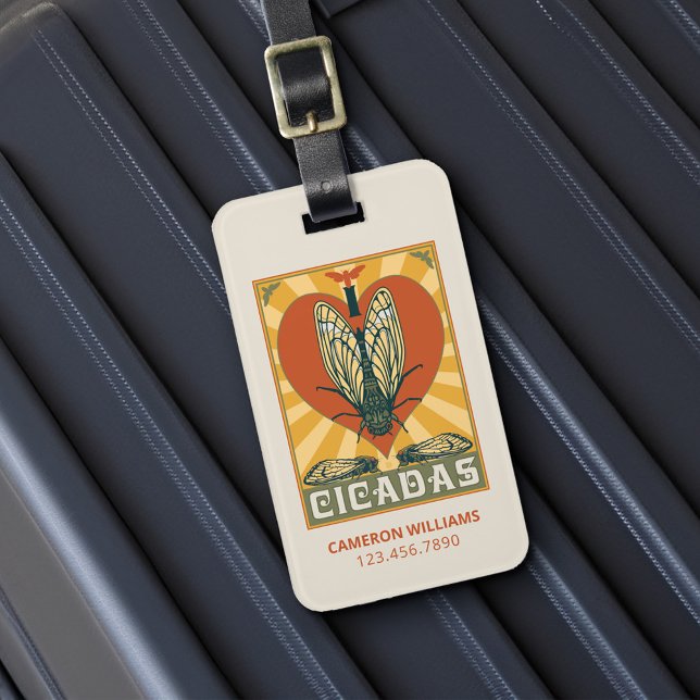 Etiqueta De Bagagem I Heart Cicadas (Luggage tag on luggage)