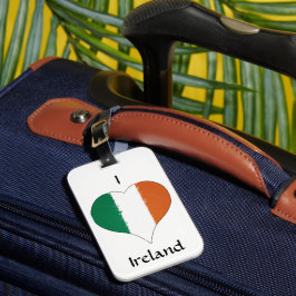 Etiqueta De Bagagem I Heart Ireland Irish Tricolor Flag