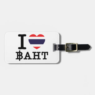 Etiqueta De Bagagem I Heart (Love) Baht